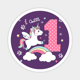 1. birthday - cute unicorn Magnet